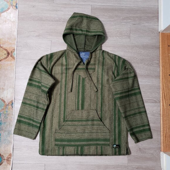 No Bad Days green Baja pullover hoodie casual size XL surf beach drug rug pocket - Picture 1 of 10